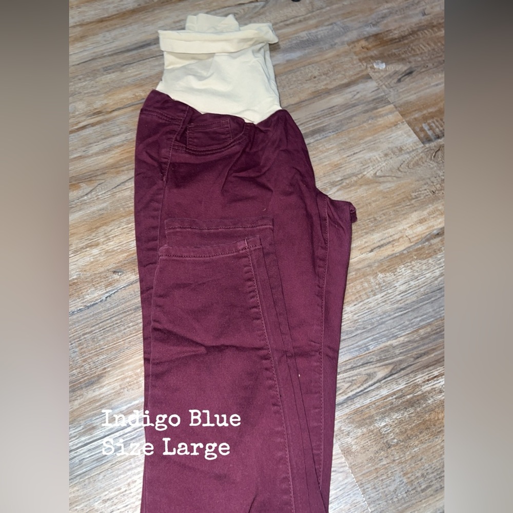 Maternity Maroon Jeans/Jeggings